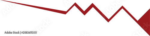 Red arrow graph line trending down