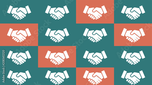 Handshake icon pattern for partnership and cooperation.