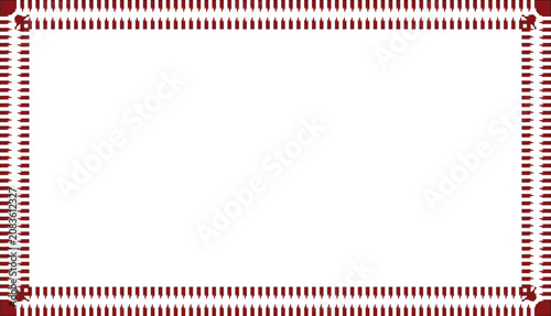 Red striped border frame on white background