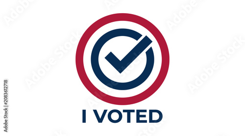 I Voted Checkmark Emblem - Civic Duty and Election Participation Concept