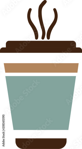 Steaming hot coffee cup