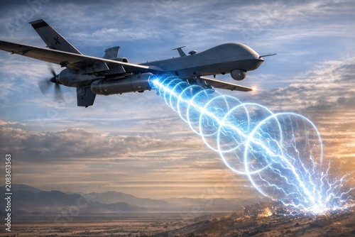 A large military plane soaring through the sky, perfect for use in illustrations about aviation, transportation, or military themes