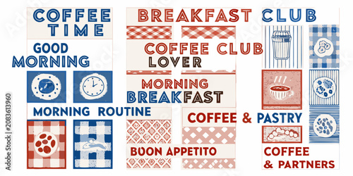 coffee club vintage poster collection breakfast morning