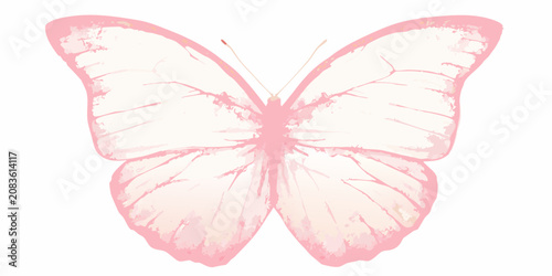 delicate pink butterfly illustration on white background