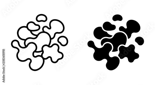 Abstract Organic Shapes, Irregular Blob Forms, Organic Splatter Vector Icons, Fluid Amorphous Elements for Design