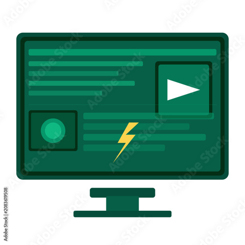 Modern E-Learning Icon Vector Design for Online Education and Training