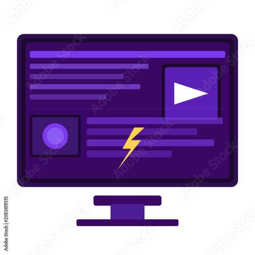 Modern E-Learning Icon Vector Design for Online Education and Training