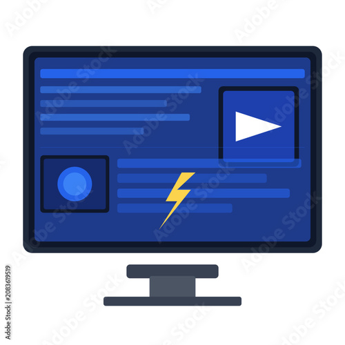 Modern E-Learning Icon Vector Design for Online Education and Training