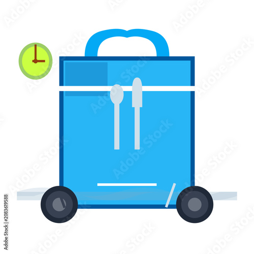 Fast Food Delivery Bag Icon Vector Design for Online Ordering