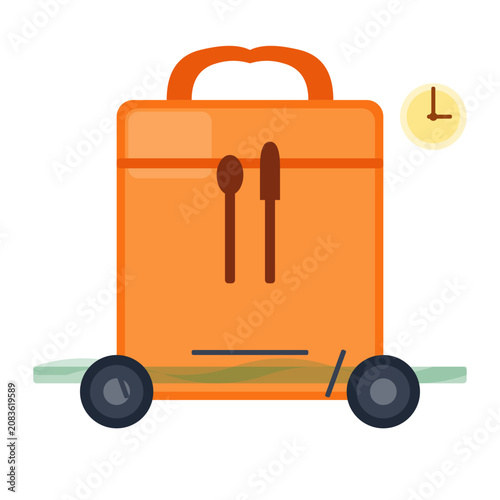 Fast Food Delivery Bag Icon Vector Design for Online Ordering