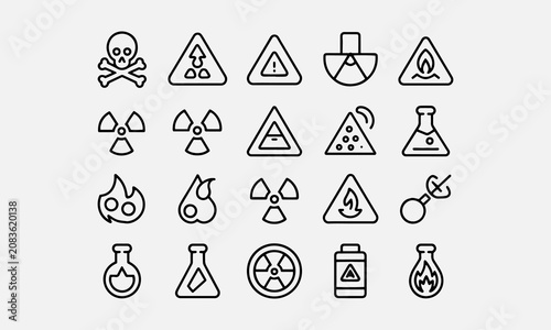 Foto Hazardous Toxic Chemicals vector icon illustration