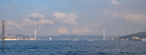 Bosphorus Bridge spanning the waterway in Istanbul, Turkey