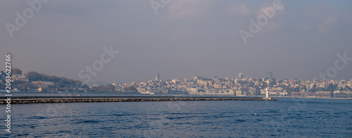 Galata skyline in Istanbul seen across the Bosphorus waterfront