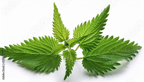 nettle leaves isolated on white background