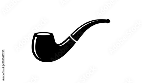 Smoking Pipe Silhouette Icon Vector Illustration Isolated on White Background