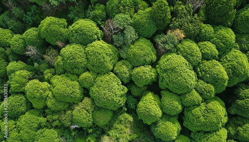 top view green moss forest nature texture background ai generated