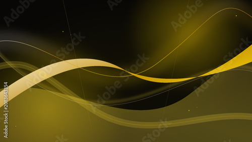 Tableau sur toile Abstract Golden Wave Design Background With Flowing Lines