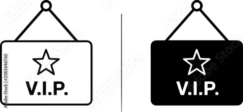 Photos Vip exclusive access tag icon set with exclusive membership silhouette template