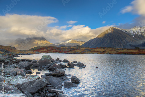 Mountain landscape with mountains and a lake