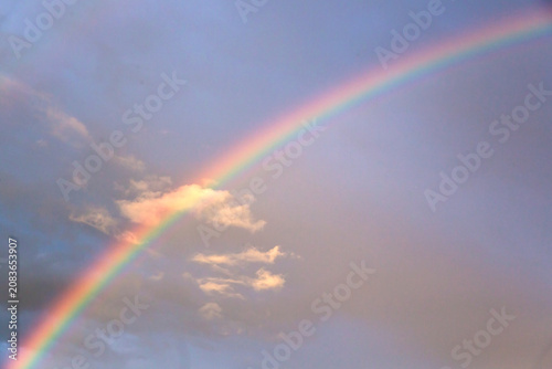 A beautiful rainbow in the evening sky