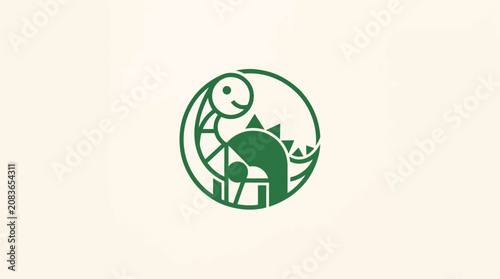 Stylized Dinosaur Logo Design for Creative Branding.