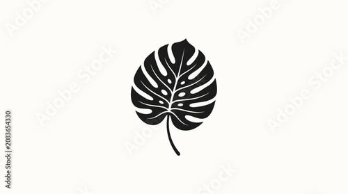Stylized Monochrome Leaf Illustration for Nature and Botanical Design.