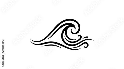 Stylized Wave Illustration with Curved Lines and Dynamic Motion.