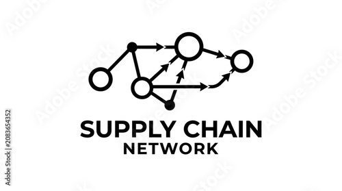 Supply Chain Network Diagram Illustration for Logistics and Distribution.
