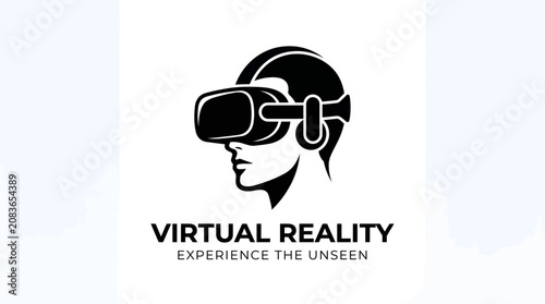 Virtual Reality Headset Woman Experience Immersive Technology.