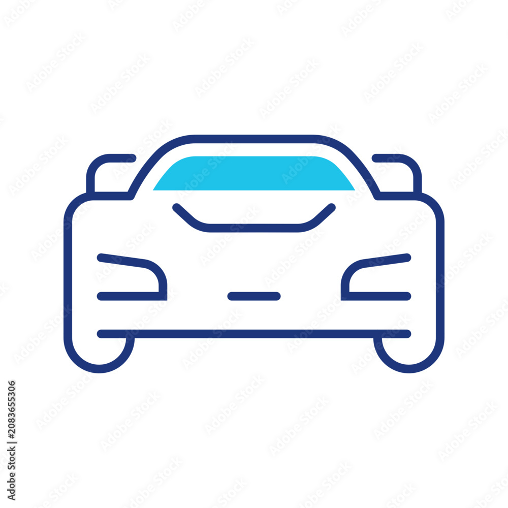 Obraz premium Race car icon. Transport and motorsport line symbol. Color.