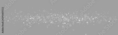 White winter snowfall, falling snow, snowflake, wind, light, bokeh. Sparkle glitter dust glow particle shimmer twinkle stardust highlights flare. Festive magical sparks glare lens flare PNG vector.	