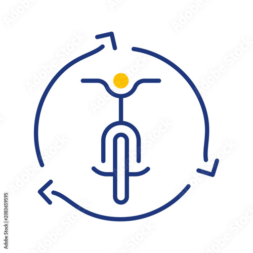 Bike sharing icon. Transportation and bike sharing line symbol. Color.