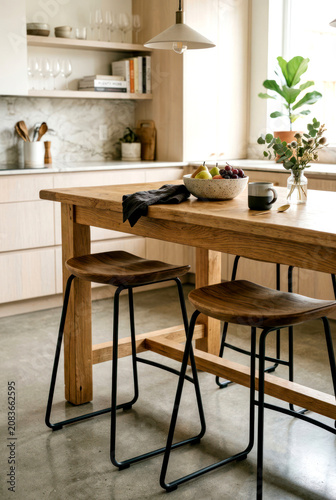 View of a modern wooden kitchen