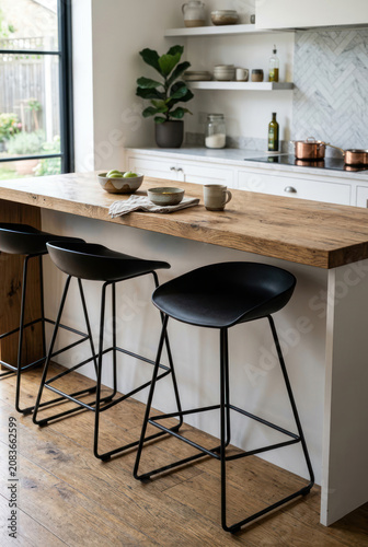 View of a modern wooden kitchen