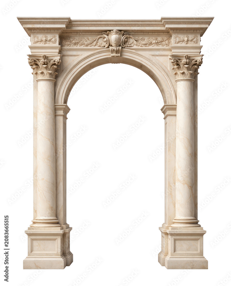 Obraz premium PNG Elegant classical arch with intricate carvings.