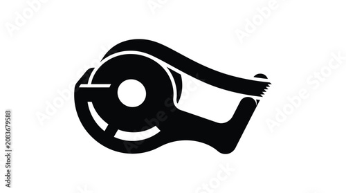 Cuadro en lienzo Tape dispenser silhouette on transparent background adhesive