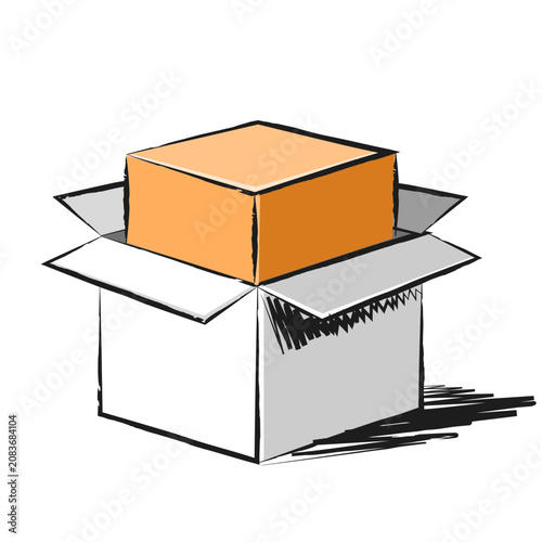 Hand Draw Boxes White
