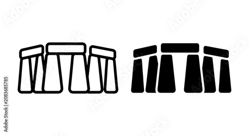 Fotografía Stonehenge monument icons, ancient stone circle symbols, prehistoric landmark il