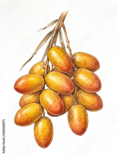 Date fruit development Khalal stage