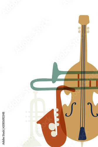 Canvas Print Aesthetic jazz png border background, musical instrument
