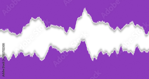 Konstfotografi Abstract black waveform silhouette on vibrant purple background