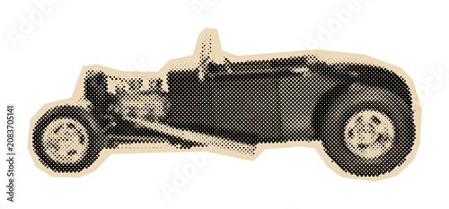 Fotografía Classic hot rod roadster illustration of a custom modified car with an exposed e