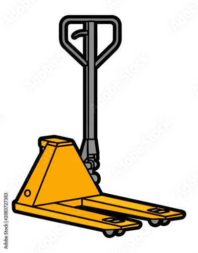 Industrial Manual Pallet Jack for Warehouse Material Handling and Logistics Operations, Efficient Cargo Moving Equipment for Supply Chain Management and Distribution Center Inventory Control Vector