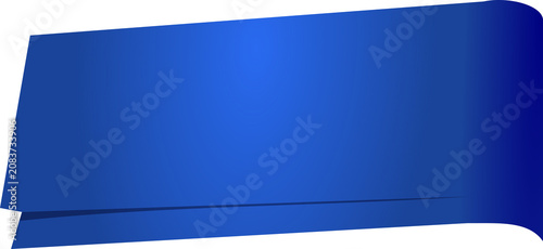 Blank royal blue wavy banner with folded corner