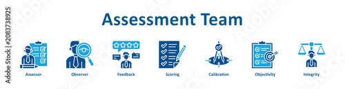 Foto Assessment Team web icon banner with glyph color style