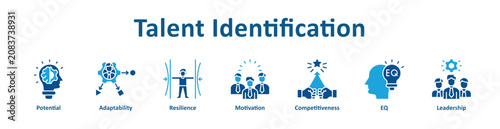Photos Talent Identification web icon banner with glyph color style