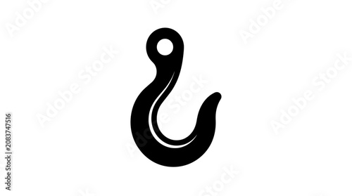 Foto Black Lifting Hook Icon Isolated on White Background