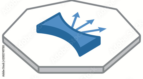 Cuadro en lienzo Concave Lens Diagram Isometric Icon Vector