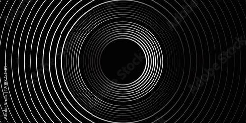 Obraz na plátne Create a bold look with a centric circle background featuring vector graphics of sound waves
