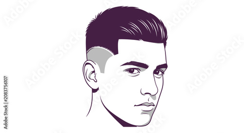 Fotografi Young man with short hair.